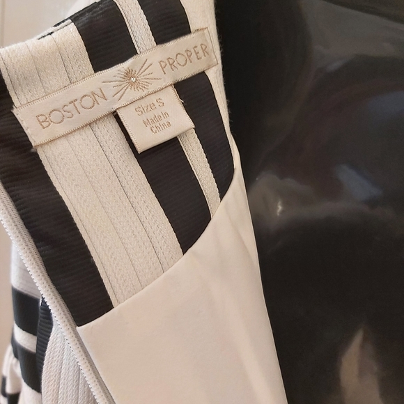 B&W Striped V-Neck Top - Boston Proper - Picture 8 of 12